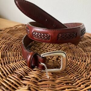 Vintage Brighton 90s Braided Chestnut Leather Women’s 34 Western